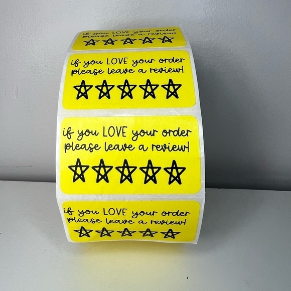 Thank You Stickers leave a review | Packaging Supplies NWT | 2 in nwt - Picture 3 of 8